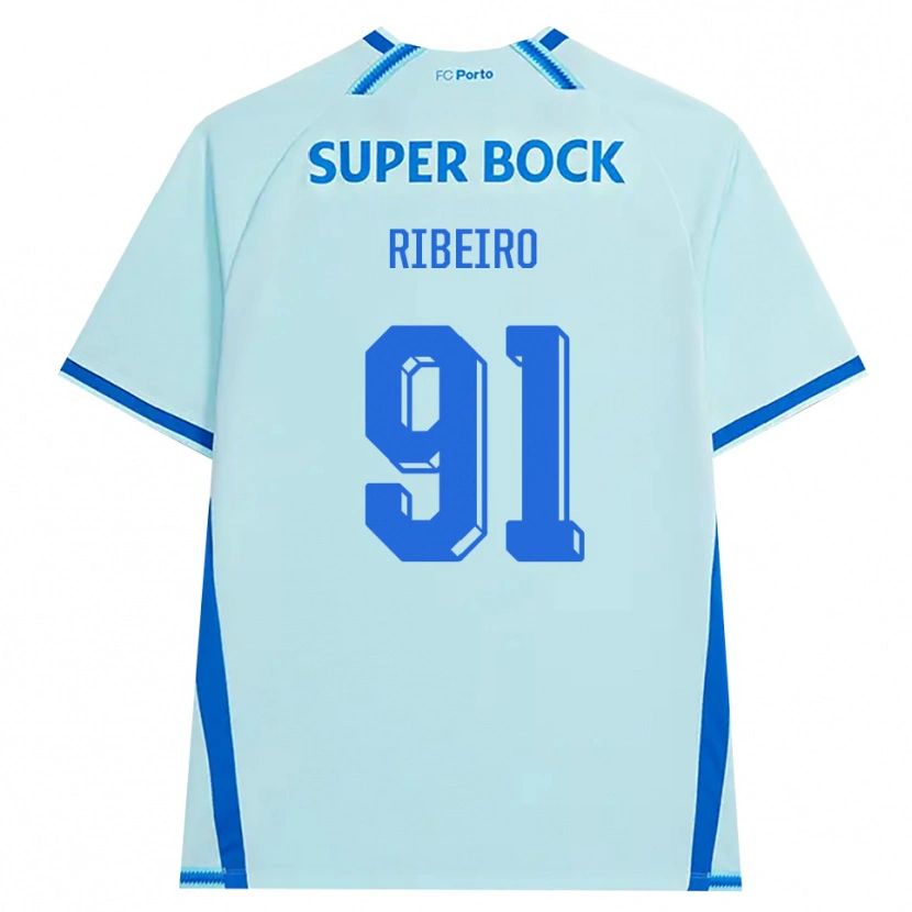 Danxen Niño Camiseta Gonçalo Ribeiro #91 Cianclaro Azul Equipación Tercera 2026/27 La Camisa México