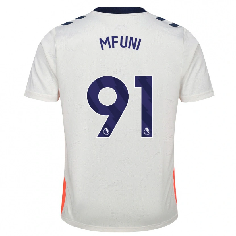 Danxen Niño Camiseta Stephen Mfuni #91 Blanco Naranja Azul Real 2ª Equipación 2026/27 La Camisa México