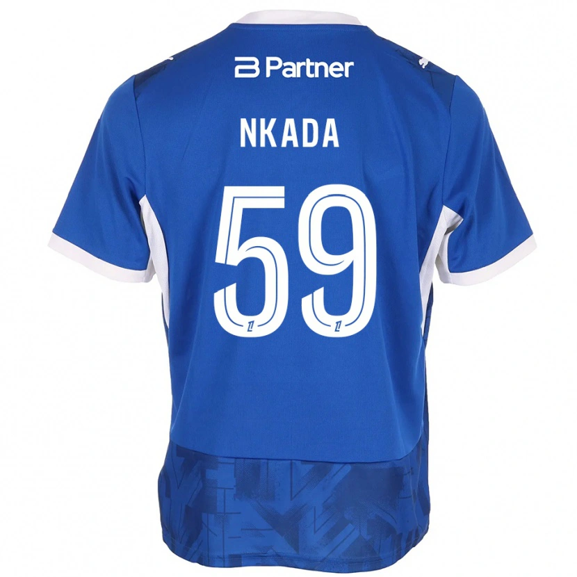 Danxen Niño Camiseta Timothé Nkada #59 Azul Medio Blanco 1ª Equipación 2026/27 La Camisa México