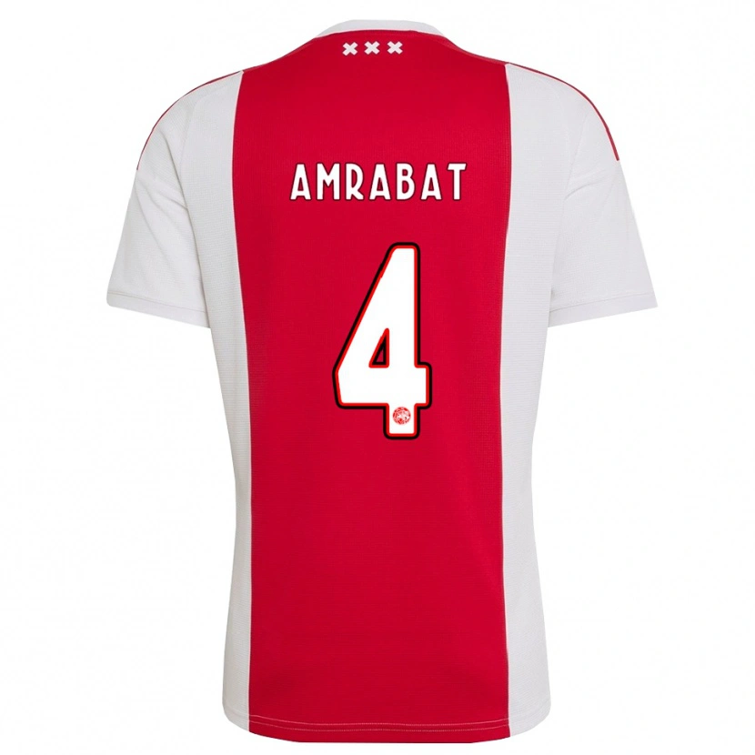 Danxen Niño Camiseta Sofyan Amrabat #4 Rojo Blanco Amarillo 1ª Equipación 2026/27 La Camisa México