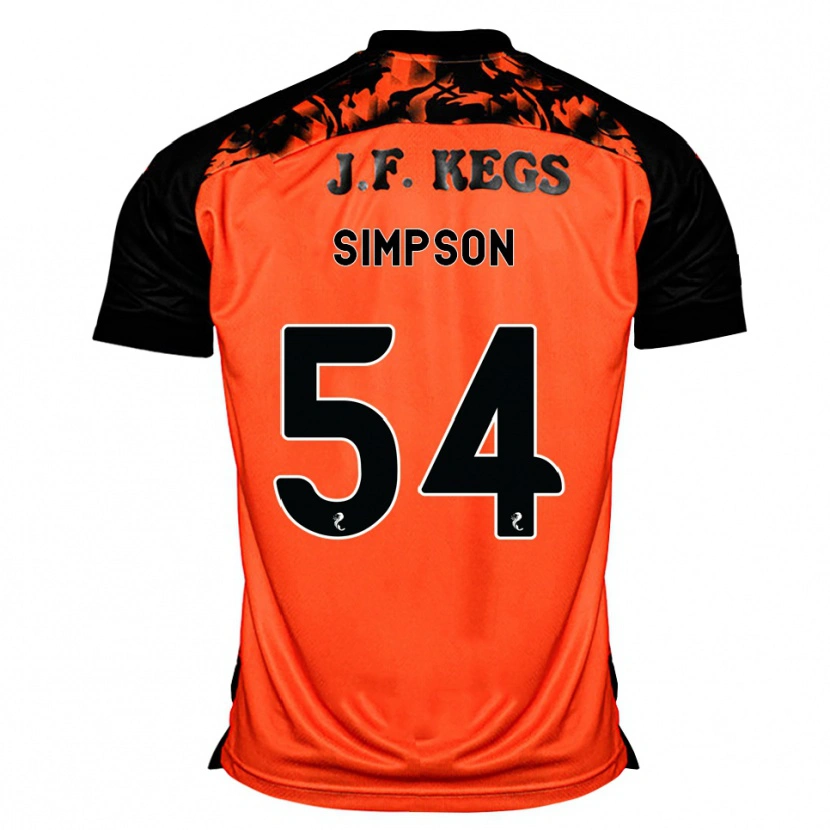 Danxen Hombre Camiseta Finlay Simpson #54 Naranja Negro Blanco 1ª Equipación 2026/27 La Camisa México