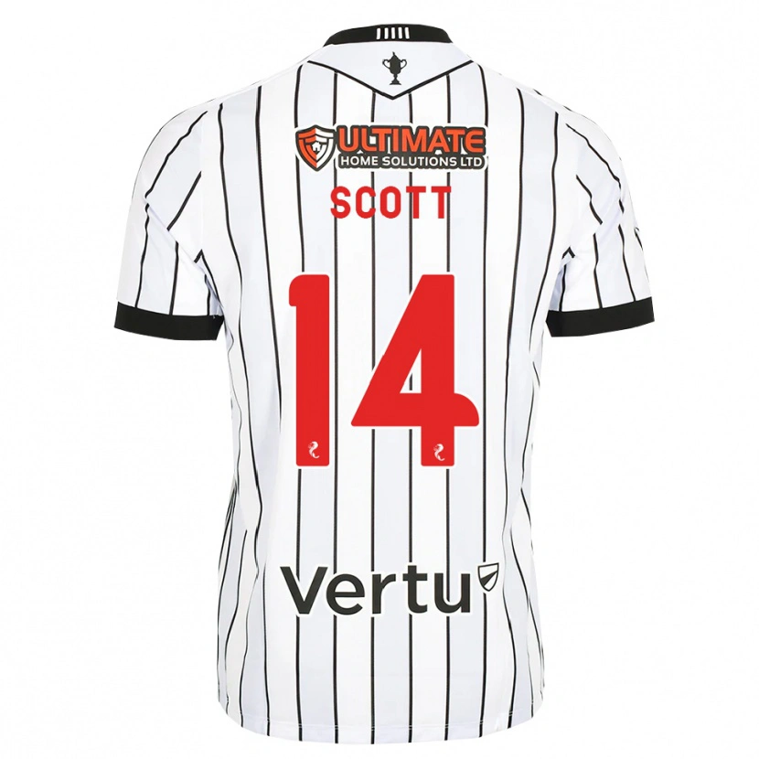 Danxen Hombre Camiseta James Scott #14 Blanco Negro Rojo 1ª Equipación 2026/27 La Camisa México