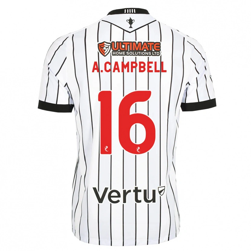 Danxen Hombre Camiseta Allan Campbell #16 Blanco Negro Rojo 1ª Equipación 2026/27 La Camisa México