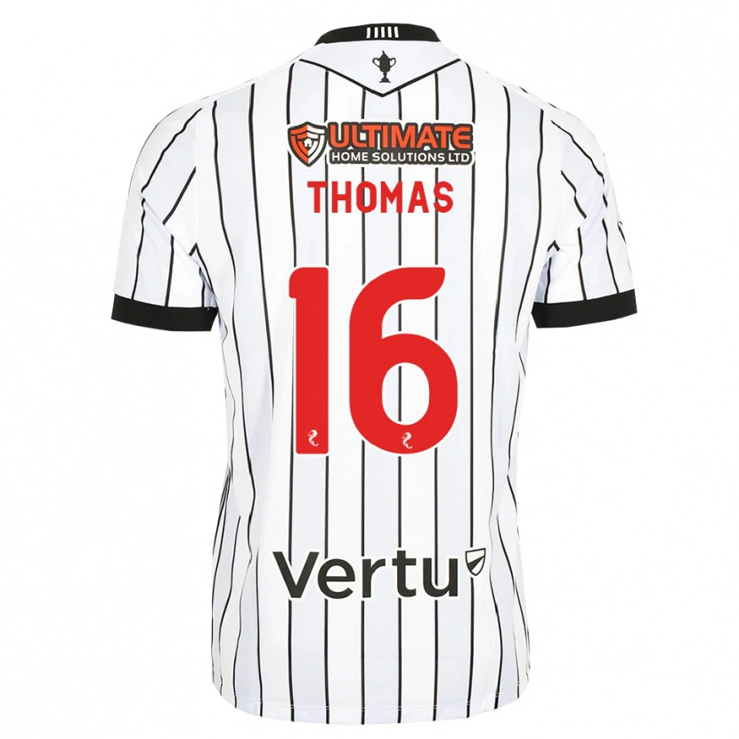 Danxen Hombre Camiseta Luke Thomas #16 Blanco Negro Rojo 1ª Equipación 2026/27 La Camisa México