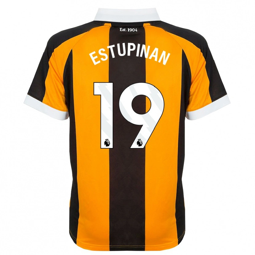 Danxen Hombre Camiseta Óscar Estupiñán #19 Naranja Negro Blanco 1ª Equipación 2026/27 La Camisa México