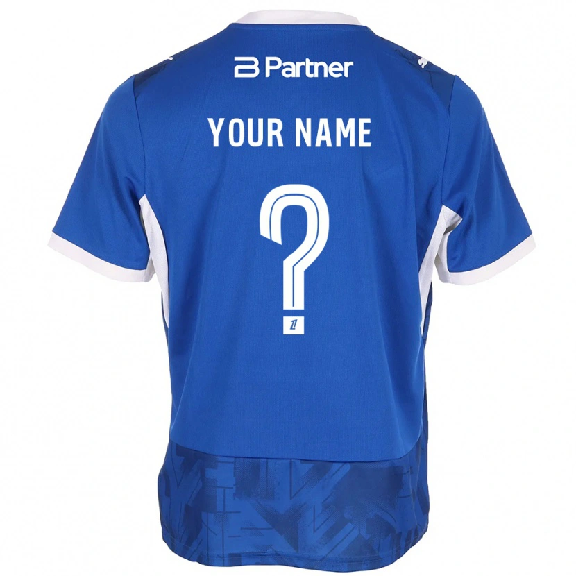 Danxen Hombre Camiseta Su Nombre #0 Azul Medio Blanco 1ª Equipación 2026/27 La Camisa México