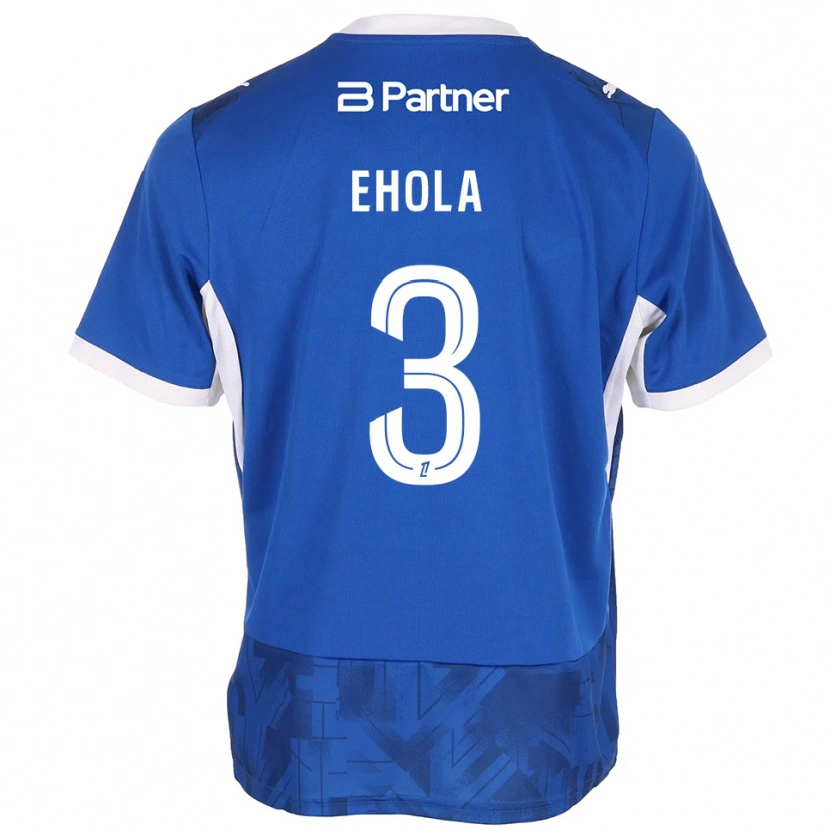 Danxen Hombre Camiseta Ange Ehola #3 Azul Medio Blanco 1ª Equipación 2026/27 La Camisa México