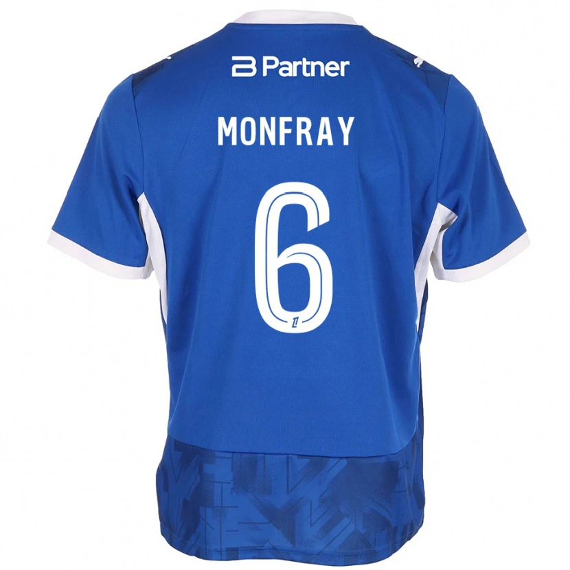 Danxen Hombre Camiseta Adrien Monfray #6 Azul Medio Blanco 1ª Equipación 2026/27 La Camisa México