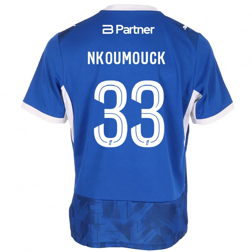 Danxen Hombre Camiseta Marc-Anthony Nkoumouck #33 Azul Medio Blanco 1ª Equipación 2026/27 La Camisa México