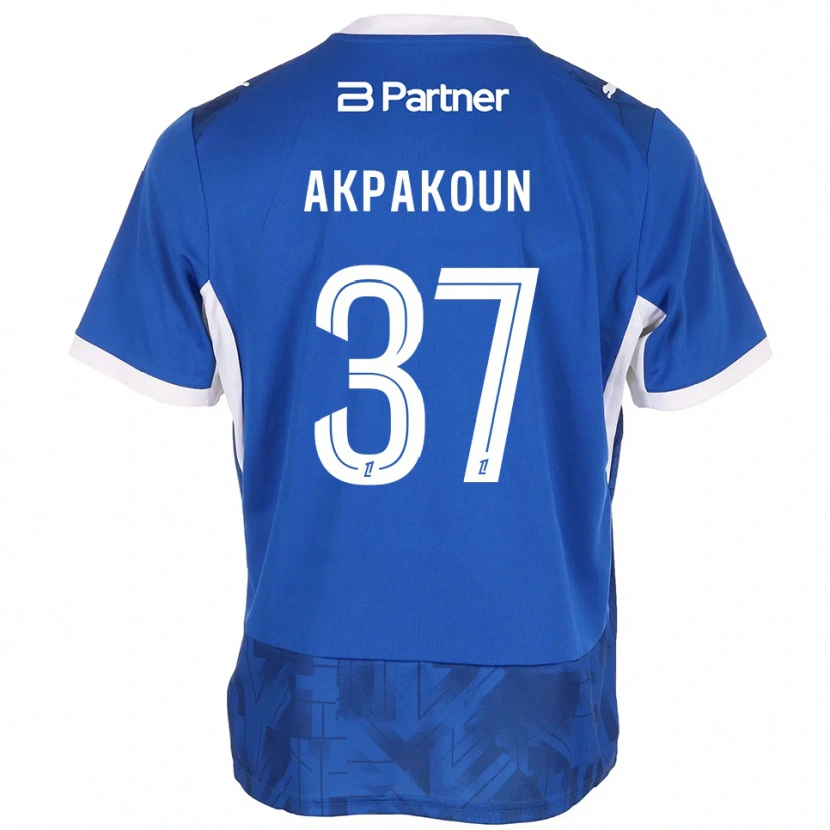 Danxen Hombre Camiseta Tom Akpakoun #37 Azul Medio Blanco 1ª Equipación 2026/27 La Camisa México