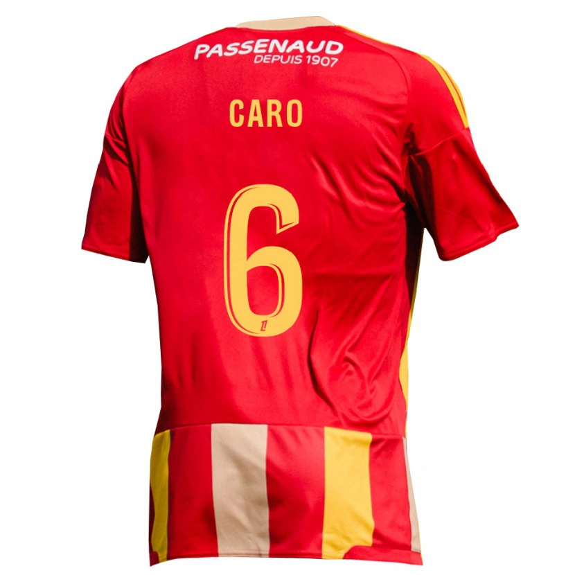 Danxen Hombre Camiseta Titouan Caro #6 Rojo Amarillo Verde 1ª Equipación 2026/27 La Camisa México