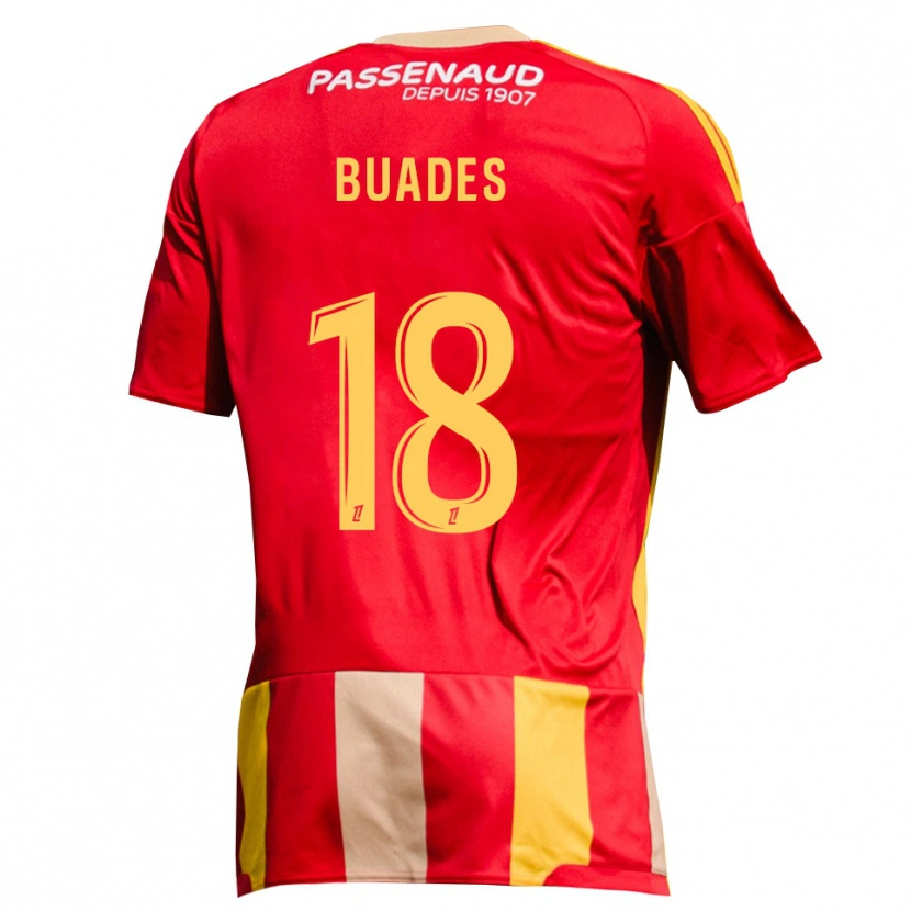 Danxen Hombre Camiseta Lucas Buades #18 Rojo Amarillo Verde 1ª Equipación 2026/27 La Camisa México