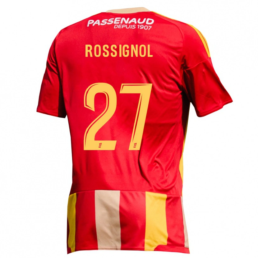 Danxen Hombre Camiseta Martin Rossignol #27 Rojo Amarillo Verde 1ª Equipación 2026/27 La Camisa México