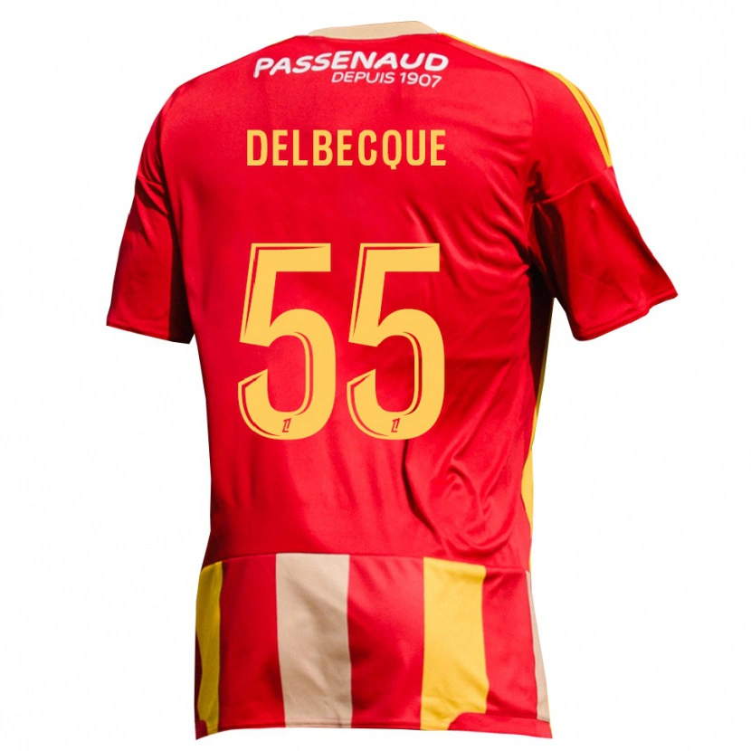 Danxen Hombre Camiseta Augustin Delbecque #55 Rojo Amarillo Verde 1ª Equipación 2026/27 La Camisa México