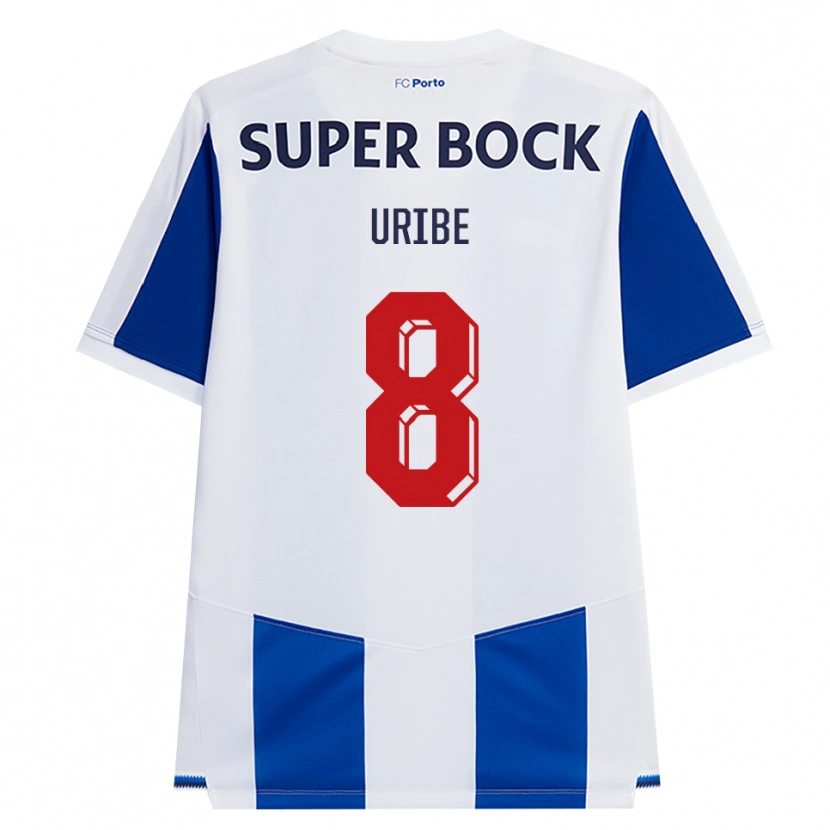 Danxen Hombre Camiseta Mateus Uribe #8 Azul Blanco Rojo 1ª Equipación 2026/27 La Camisa México