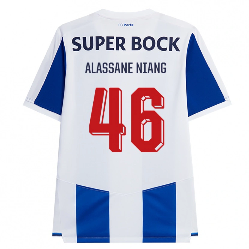 Danxen Hombre Camiseta Mame Alassane Niang #46 Azul Blanco Rojo 1ª Equipación 2026/27 La Camisa México