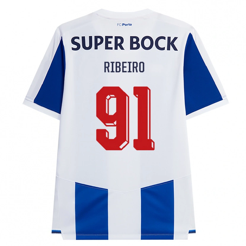 Danxen Hombre Camiseta Gonçalo Ribeiro #91 Azul Blanco Rojo 1ª Equipación 2026/27 La Camisa México