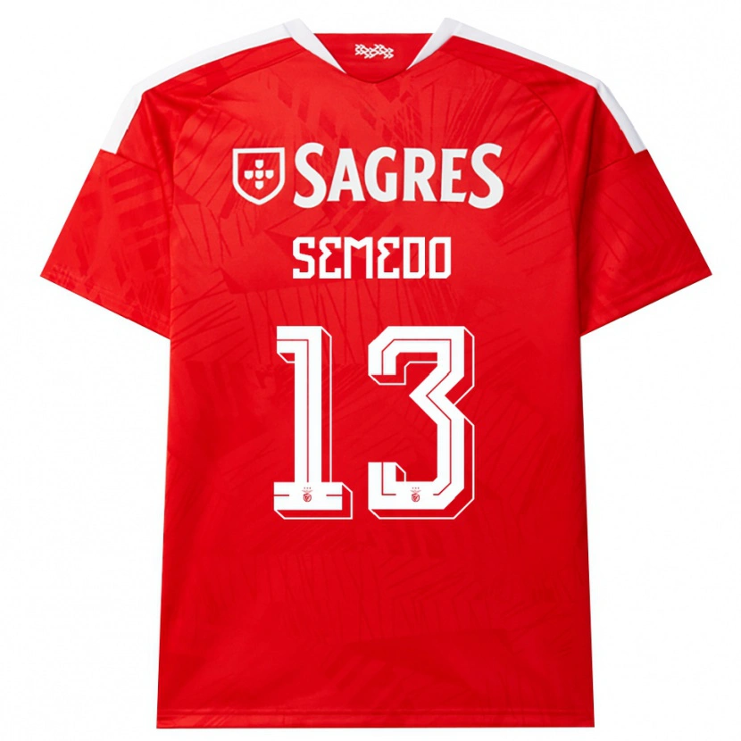Danxen Hombre Camiseta Benjamim Semedo #13 Rojo Blanco Amarillo 1ª Equipación 2026/27 La Camisa México