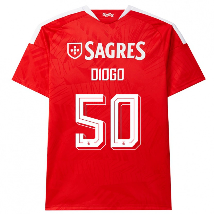 Danxen Hombre Camiseta Diogo Ferreira #50 Rojo Blanco Amarillo 1ª Equipación 2026/27 La Camisa México