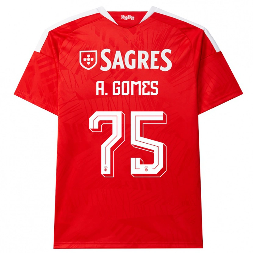 Danxen Hombre Camiseta André Gomes #75 Rojo Blanco Amarillo 1ª Equipación 2026/27 La Camisa México