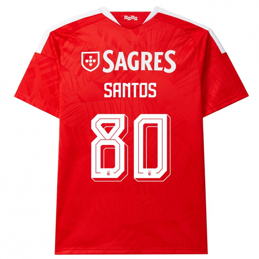 Danxen Hombre Camiseta Pedro Santos #80 Rojo Blanco Amarillo 1ª Equipación 2026/27 La Camisa México