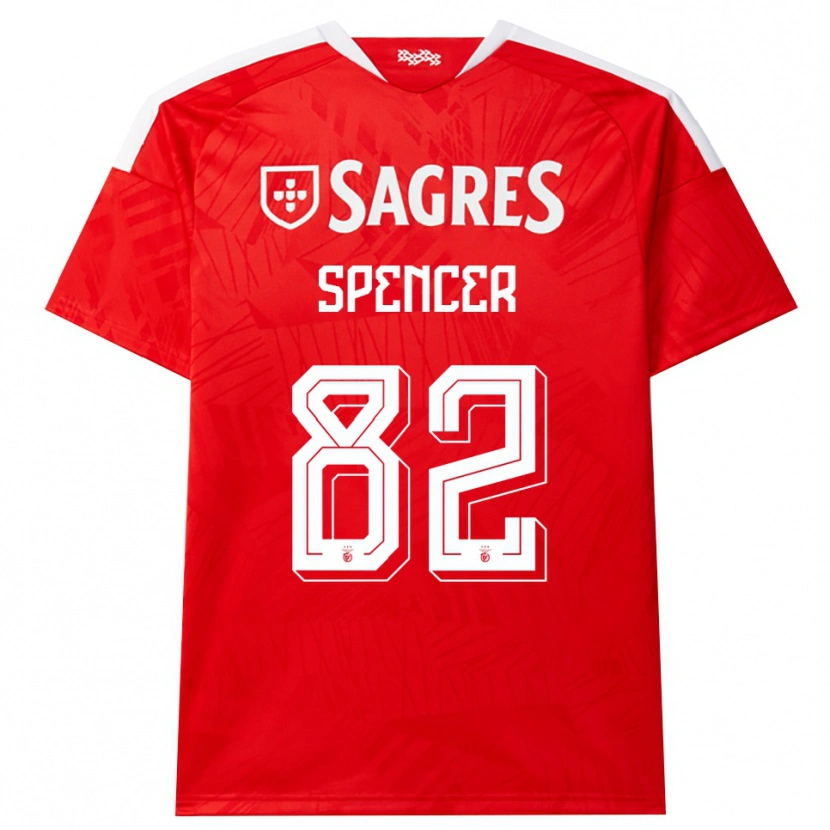 Danxen Hombre Camiseta Diogo Spencer #82 Rojo Blanco Amarillo 1ª Equipación 2026/27 La Camisa México