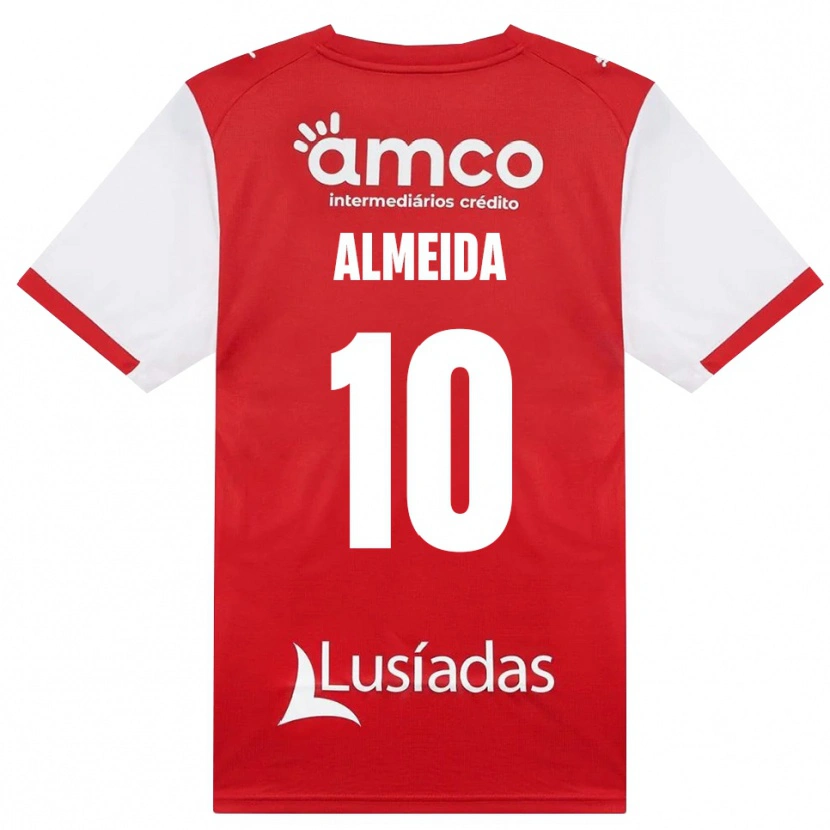 Danxen Hombre Camiseta Vitória Almeida #10 Rojo Blanco Negro 1ª Equipación 2026/27 La Camisa México