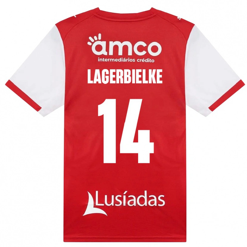 Danxen Hombre Camiseta Gustaf Lagerbielke #14 Rojo Blanco Negro 1ª Equipación 2026/27 La Camisa México