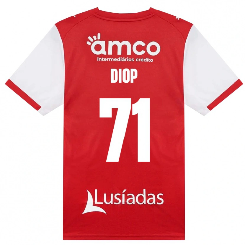 Danxen Hombre Camiseta Mamadou Diop #71 Rojo Blanco Negro 1ª Equipación 2026/27 La Camisa México