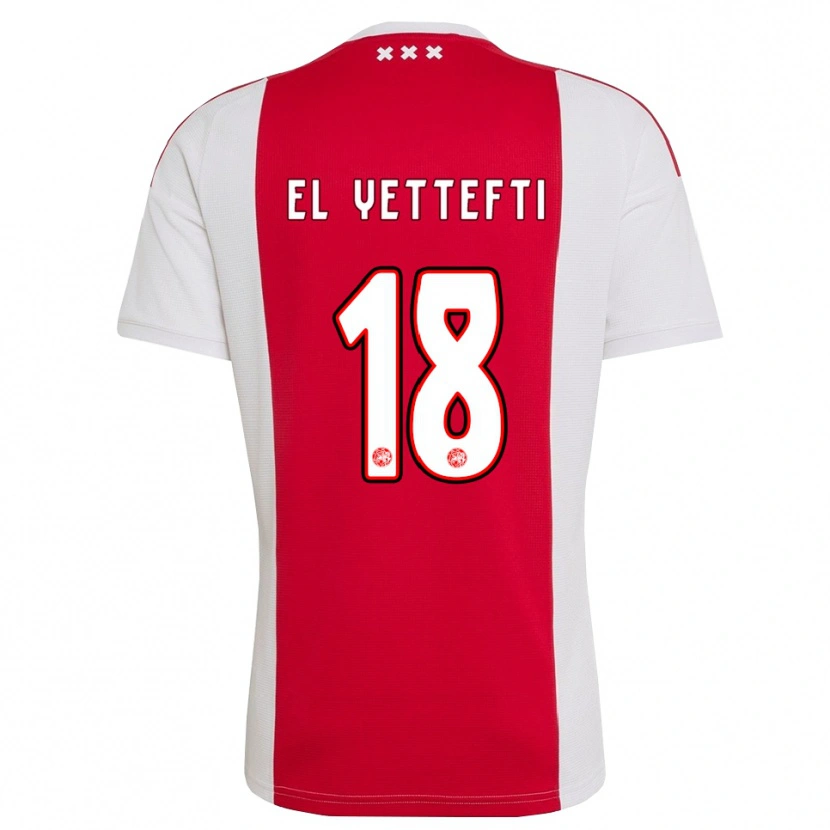 Danxen Hombre Camiseta Adil Amghar El Yettefti #18 Rojo Blanco Amarillo 1ª Equipación 2026/27 La Camisa México