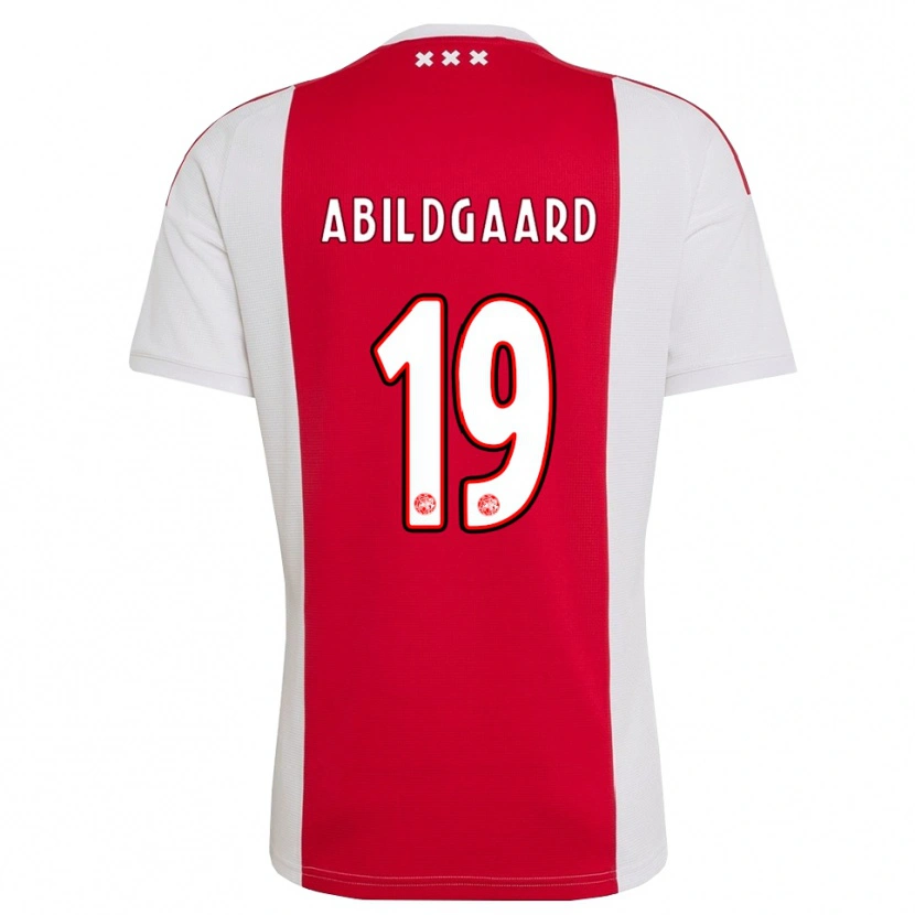 Danxen Hombre Camiseta Lasse Abildgaard #19 Rojo Blanco Amarillo 1ª Equipación 2026/27 La Camisa México