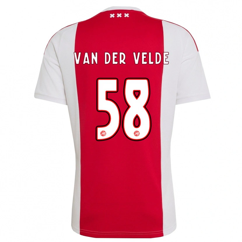 Danxen Hombre Camiseta Valentijn Van Der Velde #58 Rojo Blanco Amarillo 1ª Equipación 2026/27 La Camisa México