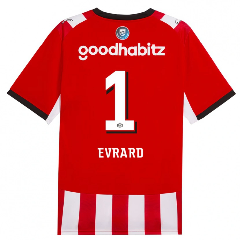 Danxen Hombre Camiseta Nicky Evrard #1 Rojo Blanco Negro 1ª Equipación 2026/27 La Camisa México