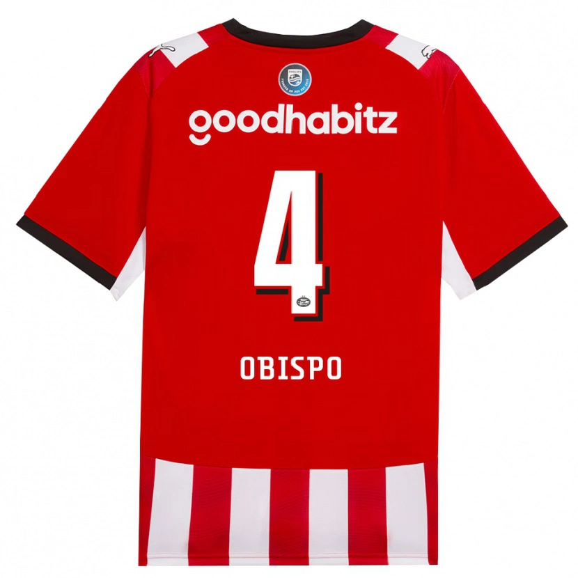 Danxen Hombre Camiseta Armando Obispo #4 Rojo Blanco Negro 1ª Equipación 2026/27 La Camisa México