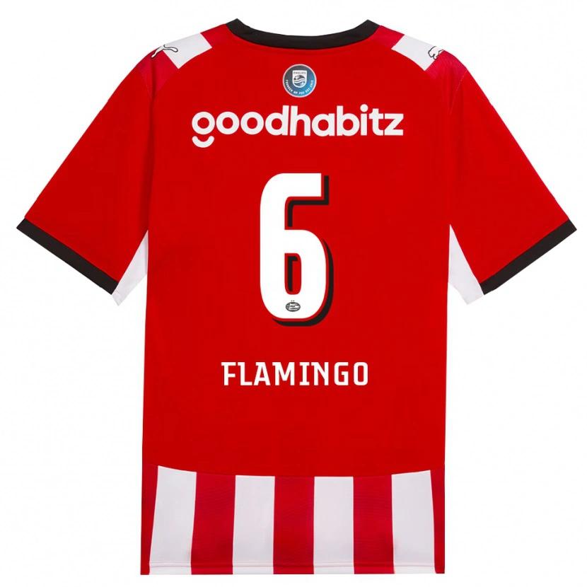 Danxen Hombre Camiseta Ryan Flamingo #6 Rojo Blanco Negro 1ª Equipación 2026/27 La Camisa México