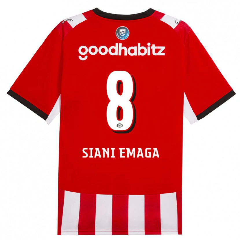 Danxen Hombre Camiseta Ezechiel Siani Emaga #8 Rojo Blanco Negro 1ª Equipación 2026/27 La Camisa México