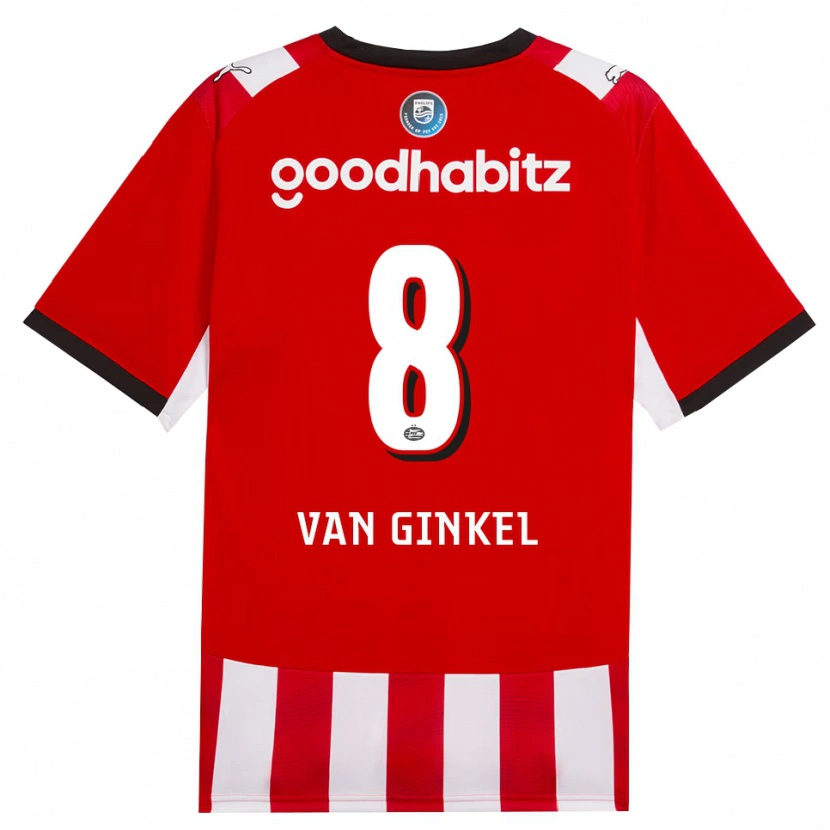 Danxen Hombre Camiseta Marco Van Ginkel #8 Rojo Blanco Negro 1ª Equipación 2026/27 La Camisa México