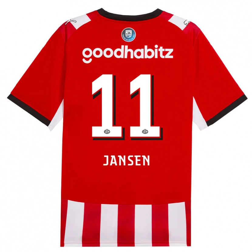 Danxen Hombre Camiseta Renate Jansen #11 Rojo Blanco Negro 1ª Equipación 2026/27 La Camisa México