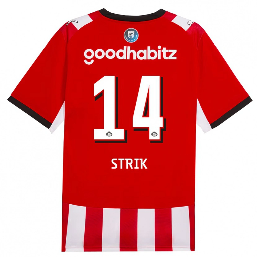 Danxen Hombre Camiseta Laura Strik #14 Rojo Blanco Negro 1ª Equipación 2026/27 La Camisa México