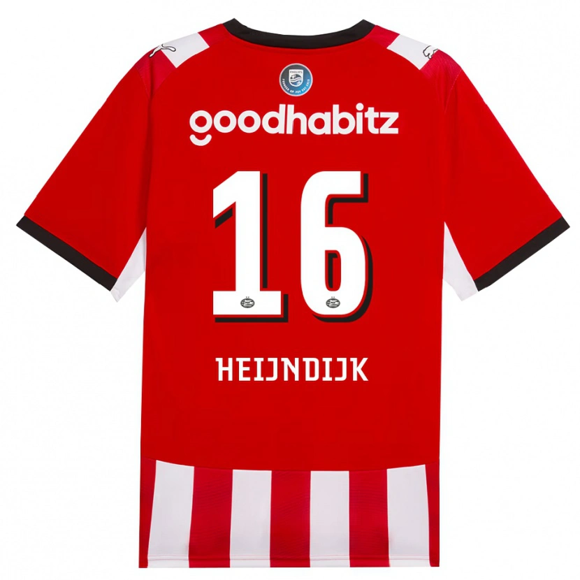 Danxen Hombre Camiseta Bram Heijndijk #16 Rojo Blanco Negro 1ª Equipación 2026/27 La Camisa México