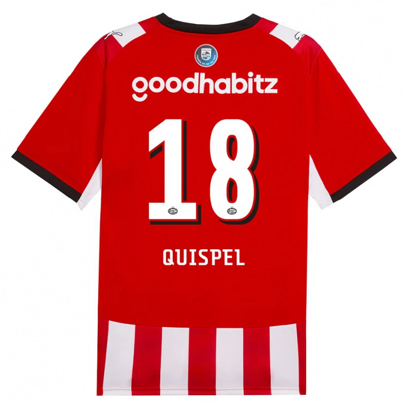Danxen Hombre Camiseta Peter Quispel #18 Rojo Blanco Negro 1ª Equipación 2026/27 La Camisa México