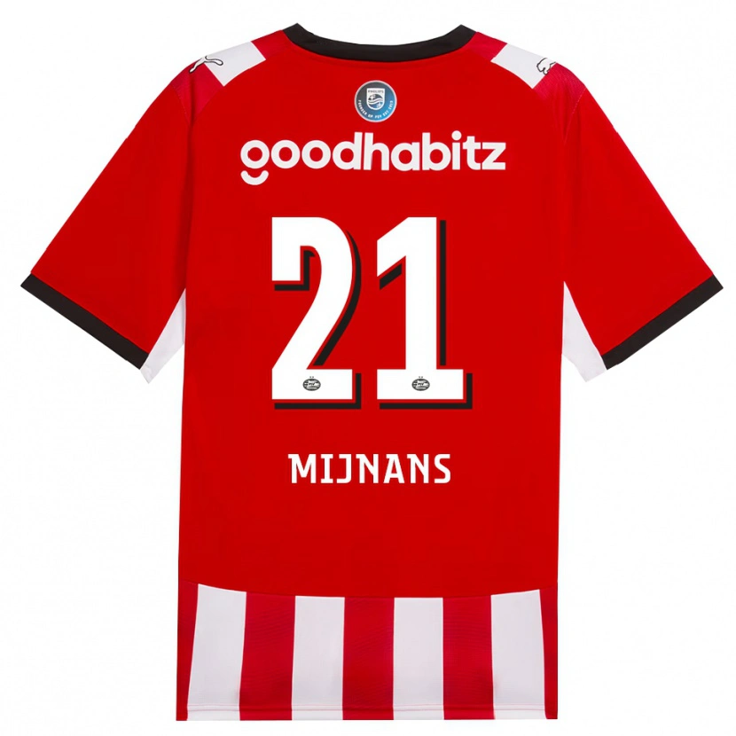 Danxen Hombre Camiseta Sven Mijnans #21 Rojo Blanco Negro 1ª Equipación 2026/27 La Camisa México
