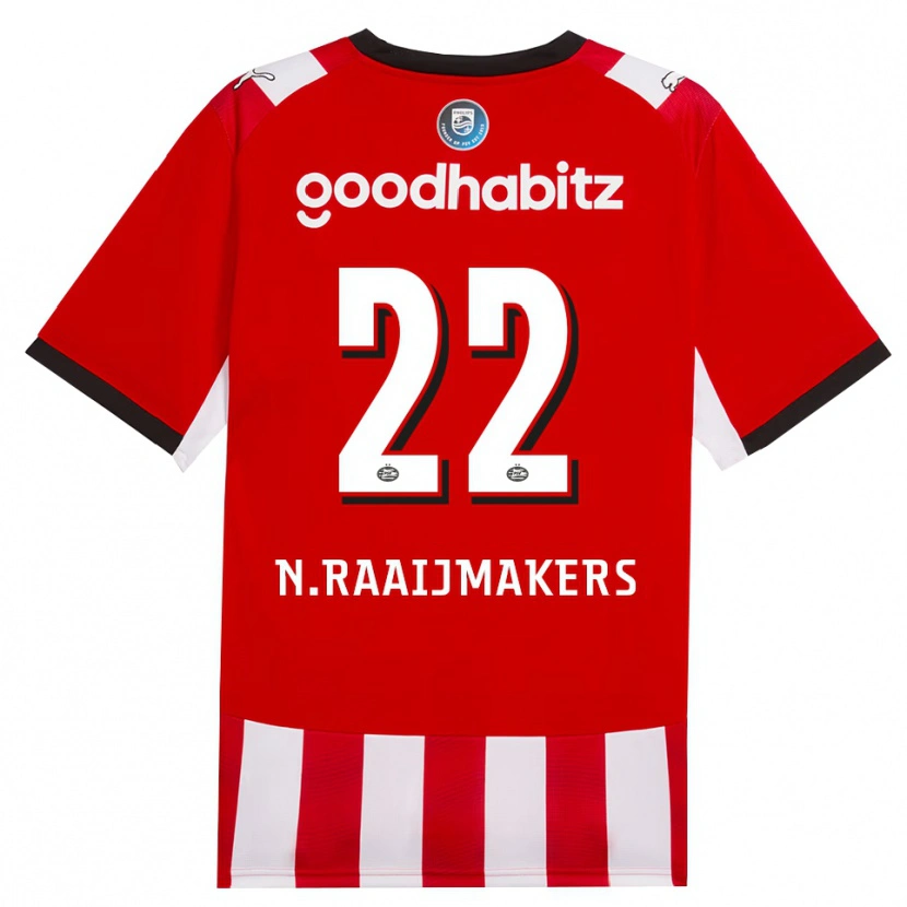 Danxen Hombre Camiseta Niels Raaijmakers #22 Rojo Blanco Negro 1ª Equipación 2026/27 La Camisa México