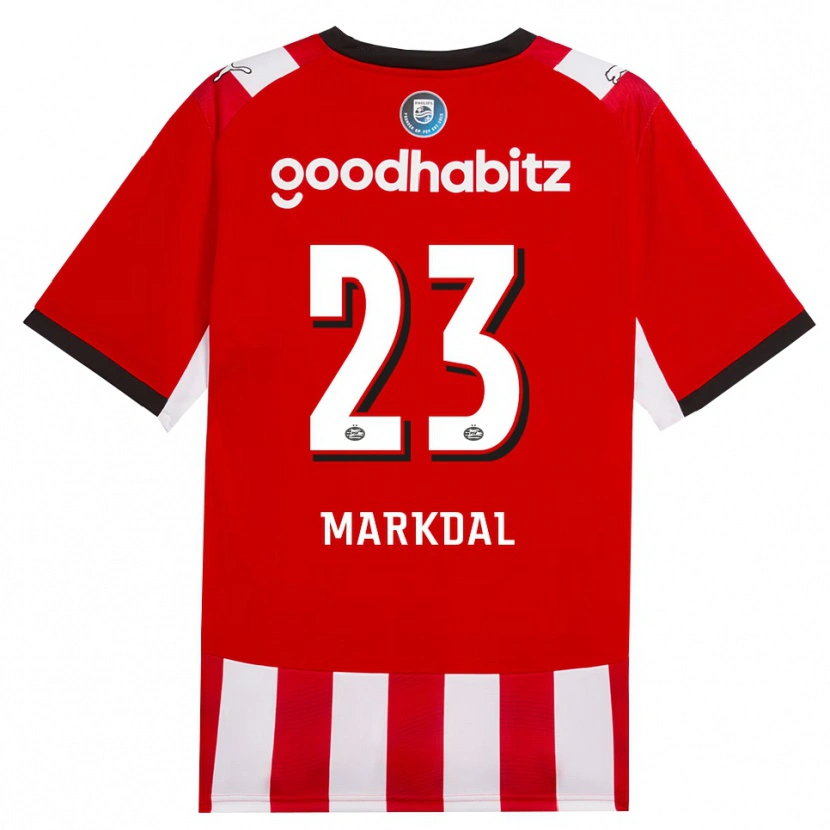 Danxen Hombre Camiseta Mikkel Markdal #23 Rojo Blanco Negro 1ª Equipación 2026/27 La Camisa México