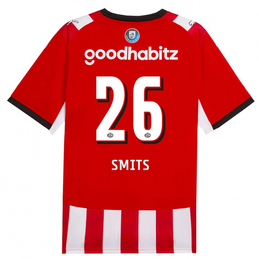 Danxen Hombre Camiseta Eef Smits #26 Rojo Blanco Negro 1ª Equipación 2026/27 La Camisa México