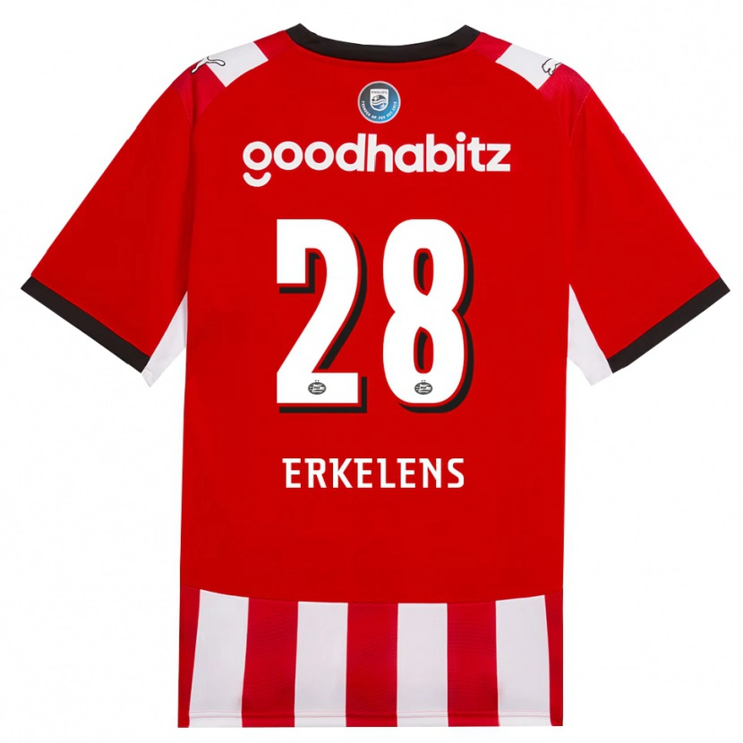 Danxen Hombre Camiseta Kwint Erkelens #28 Rojo Blanco Negro 1ª Equipación 2026/27 La Camisa México