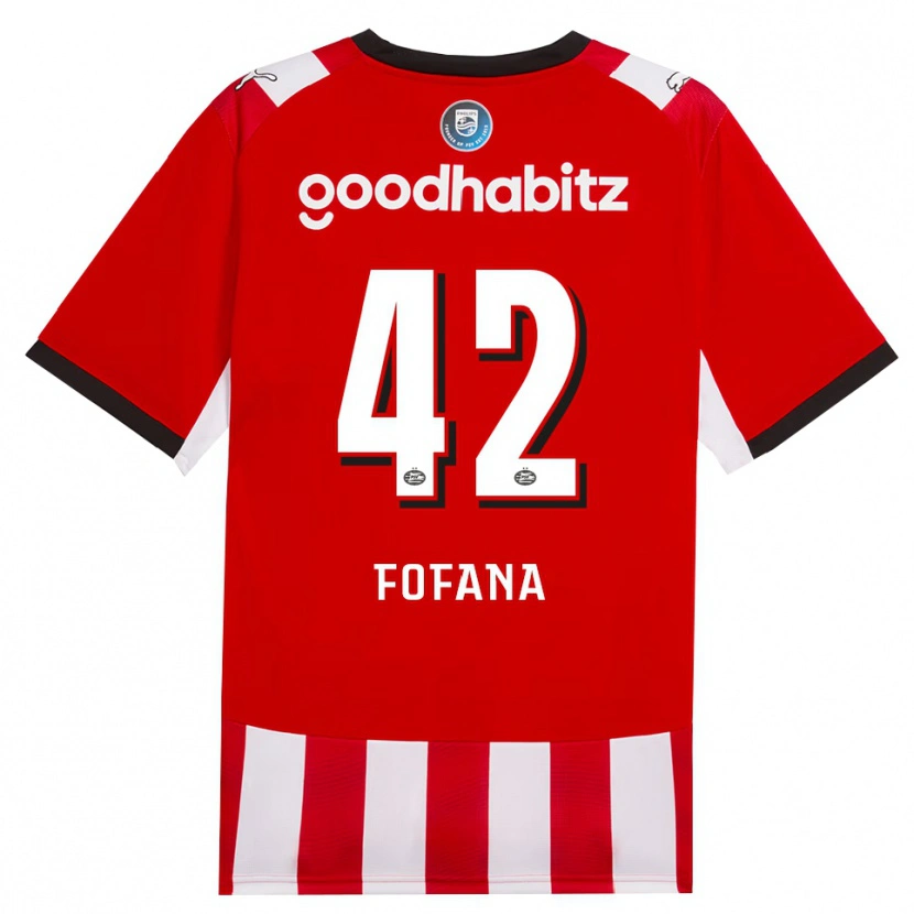 Danxen Hombre Camiseta Fode Fofana #42 Rojo Blanco Negro 1ª Equipación 2026/27 La Camisa México