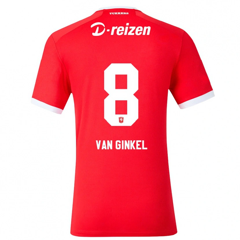 Danxen Hombre Camiseta Danique Van Ginkel #8 Rojo Blanco 1ª Equipación 2026/27 La Camisa México