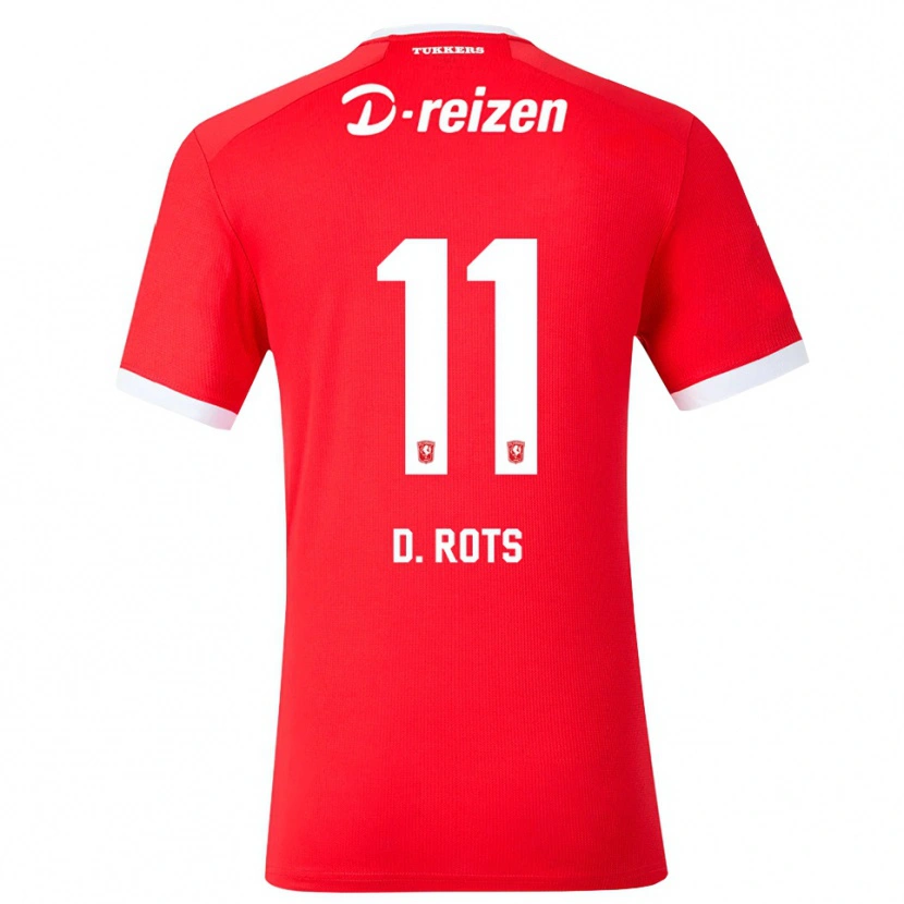 Danxen Hombre Camiseta Daan Rots #11 Rojo Blanco 1ª Equipación 2026/27 La Camisa México
