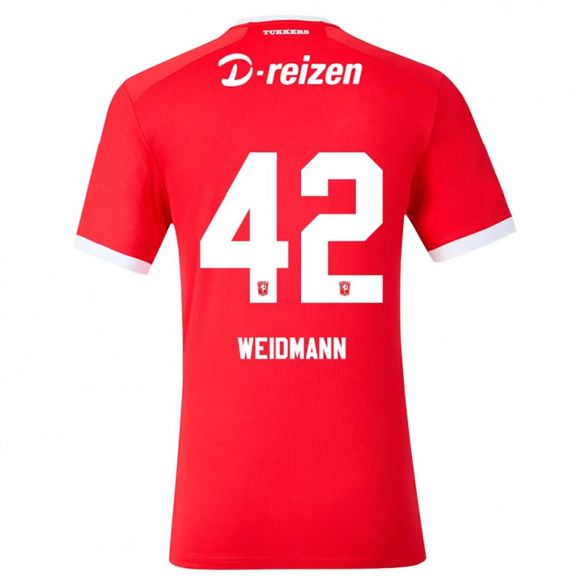 Danxen Hombre Camiseta Daouda Weidmann #42 Rojo Blanco 1ª Equipación 2026/27 La Camisa México
